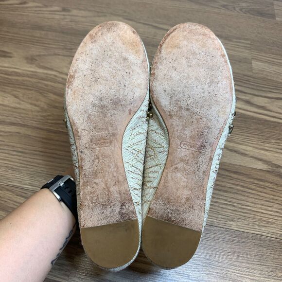 Coach Denisse Womens Shoe 7.5 B  Slip On Ballet Flat Rhinestones Round Toe - Picture 7 of 10